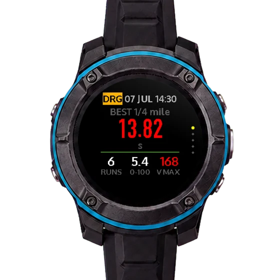 STINT acceleration summary: best quarter mile 13.82 s, 6 runs, 0–100 in 5.4 s